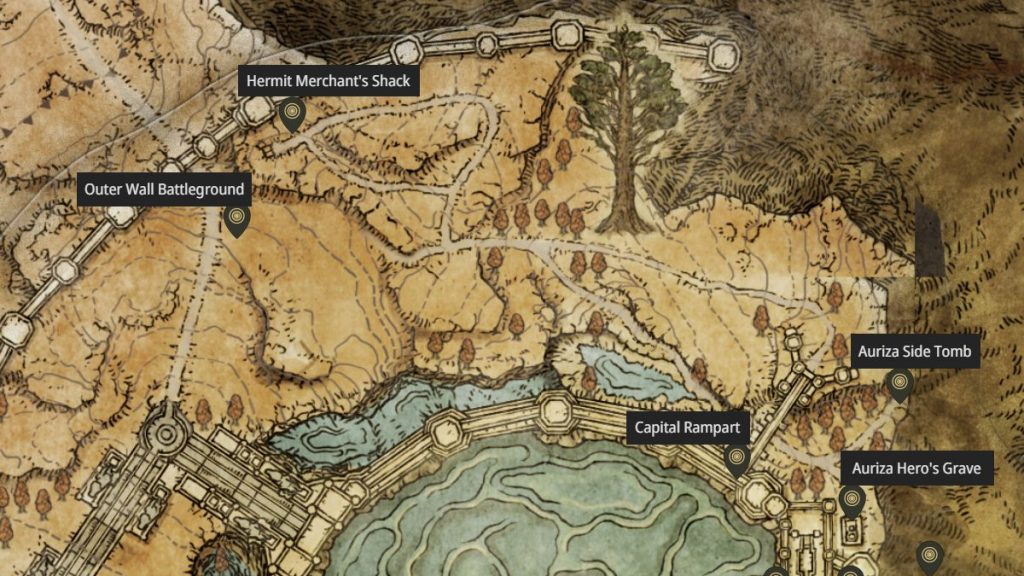 Capital Outskirts North Map Elden Ring