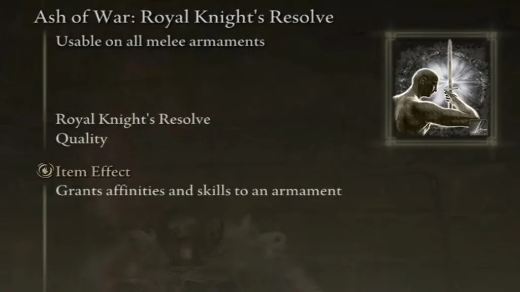 Elden Ring Ash of War Royal Knight's Resolve