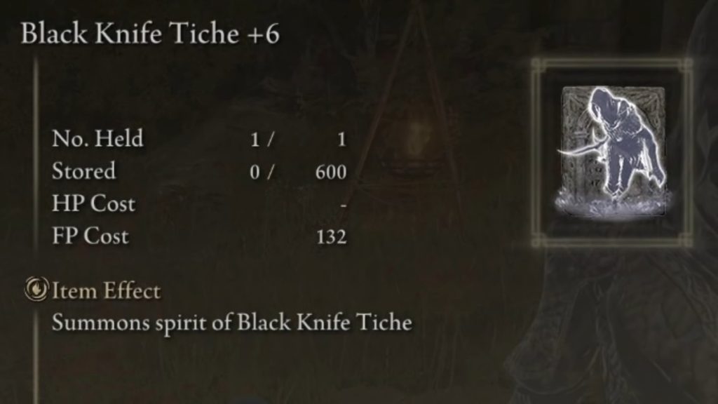 Elden Ring Black Knight Tiche Spirit Summon Ash