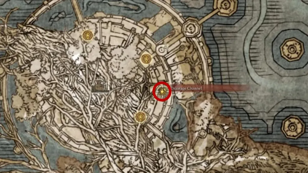 Elden Ring Dragoncrest Greatshield Talisman Location Map