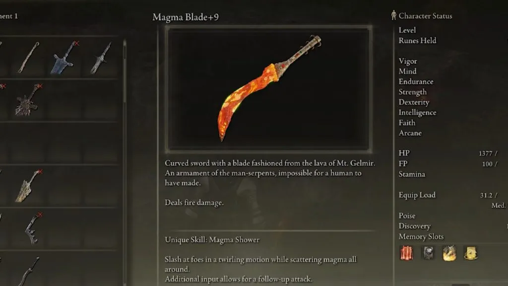 Elden Ring Magma Blade