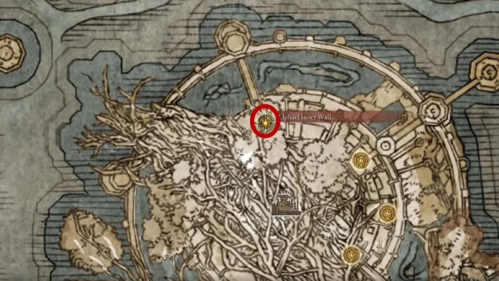 Elden Ring Marika's Soreseal Talisman Location Map