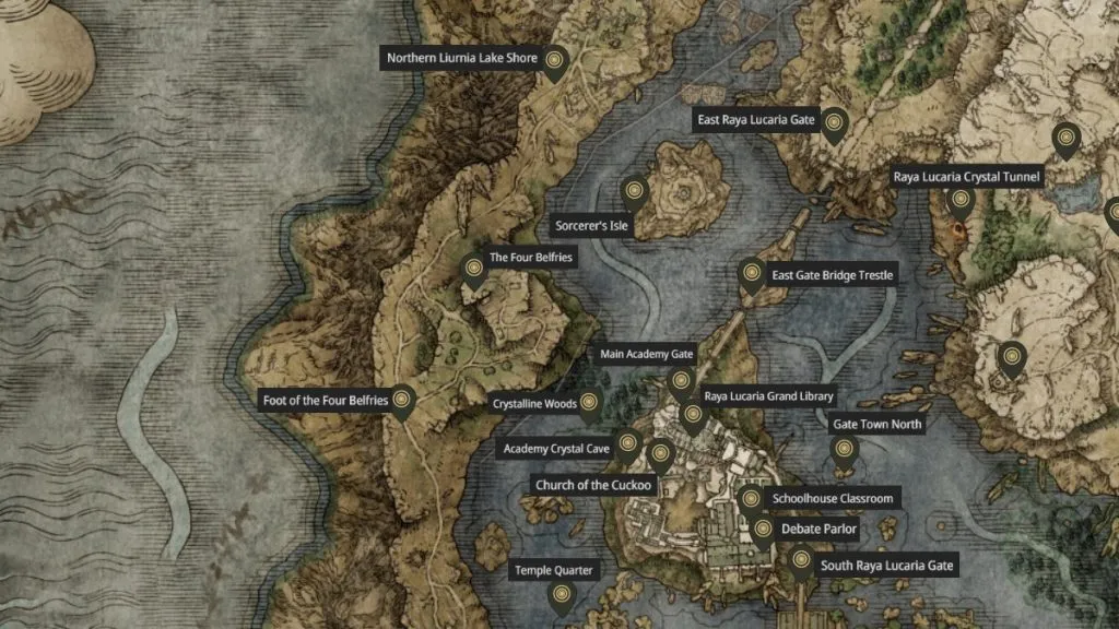 Liurnia of the Lakes West Map 2