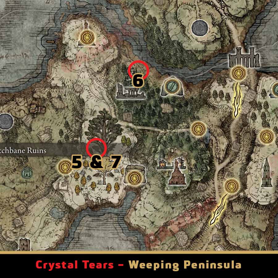Weeping Peninsula Crystal Tear Locations