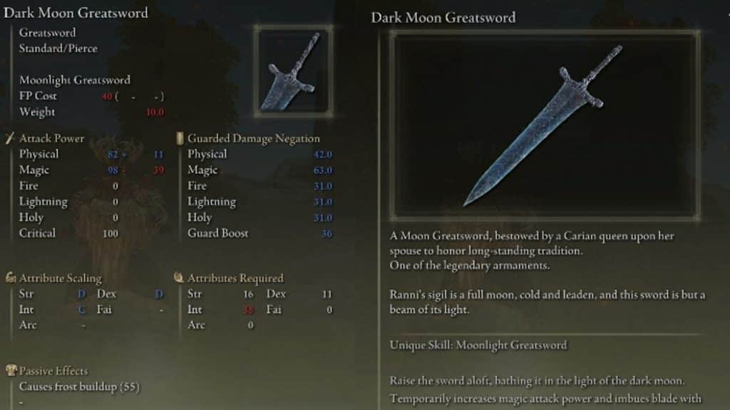 Dark Moon Greatsword