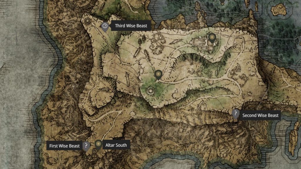 Wise Beast Locations Elden Ring Map Chelona's Rise Elden Ring