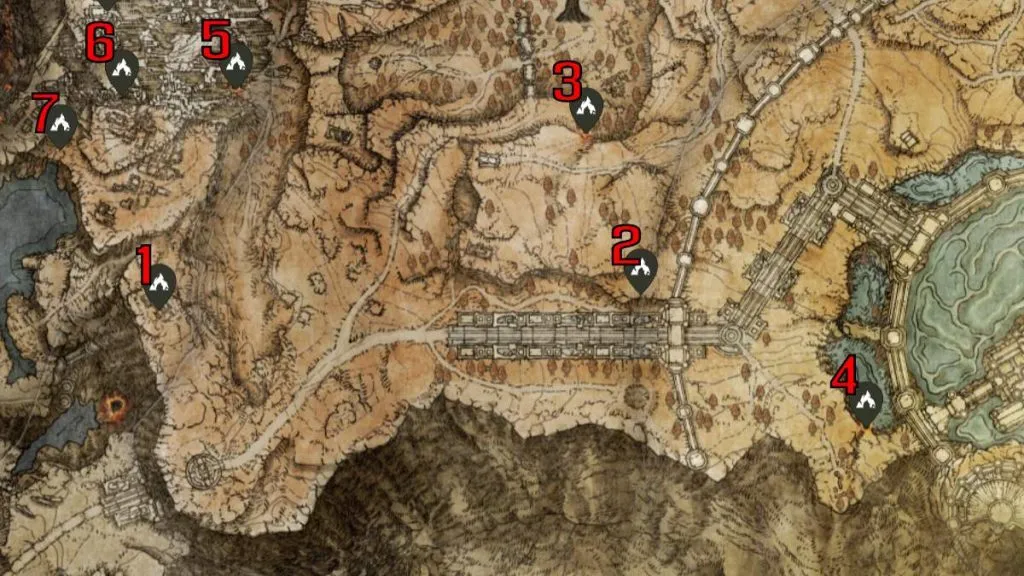 Elden Ring Altus Plateau Dungeons Map