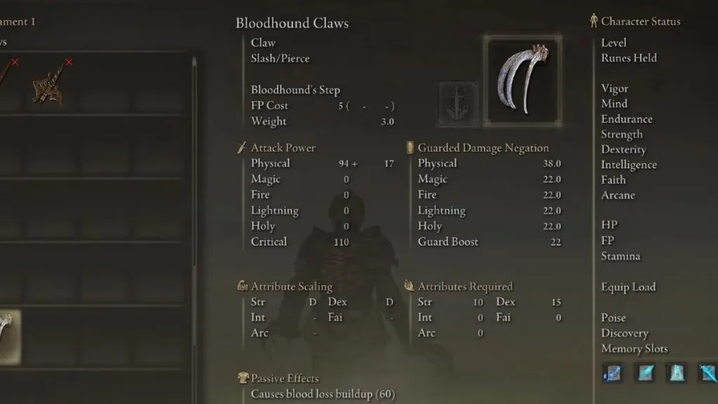Elden Ring Bloodhound Claws