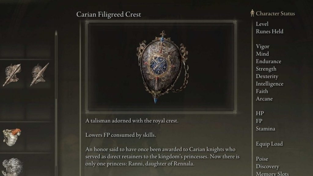 Elden Ring Carian Filigreed Crest