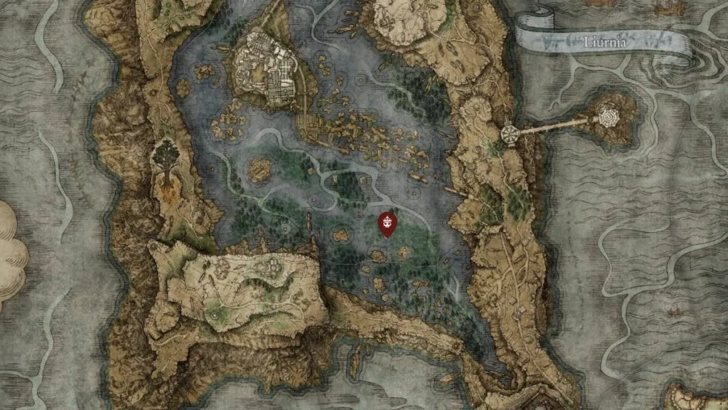 Liurnia of the Lakes Deathbird Location Elden Ring