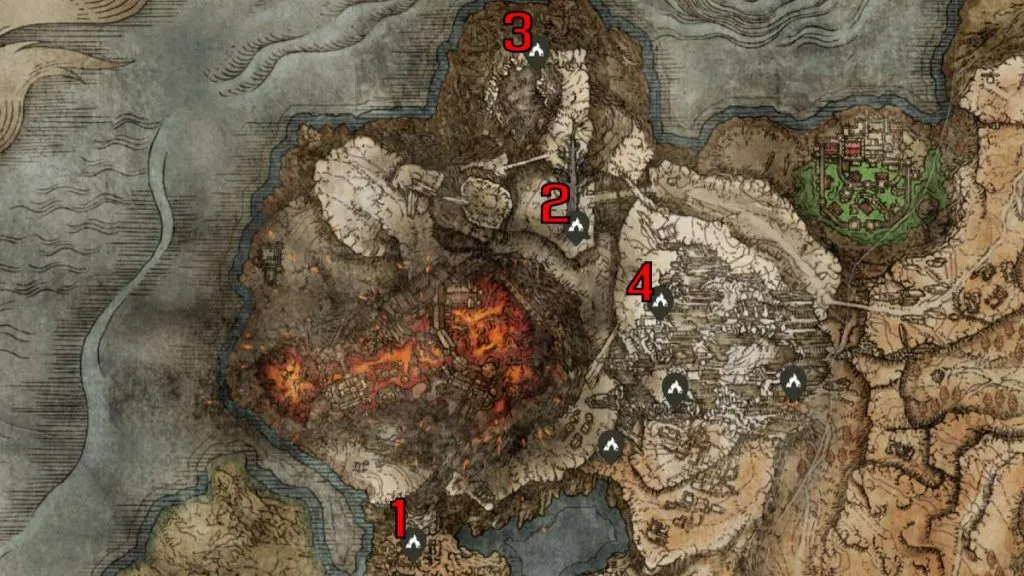 Mt. Gelmir Dungeons Map