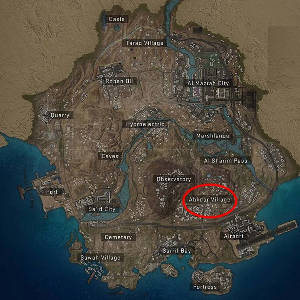 the Ahkdar Village POI on the Warzone 2 map