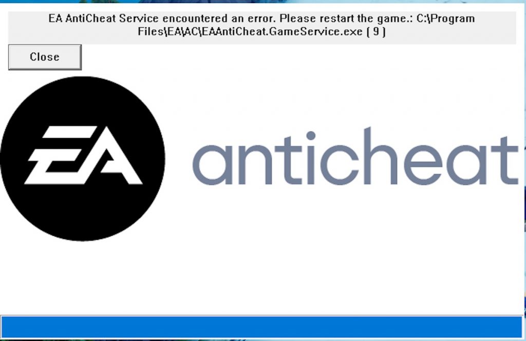 EA AntiCheat Service Error Message FIFA 23