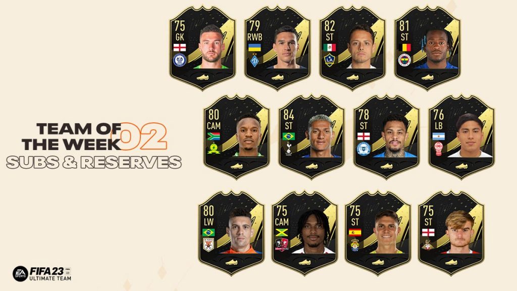 TOTW 2 Predictions Subs and Reserves