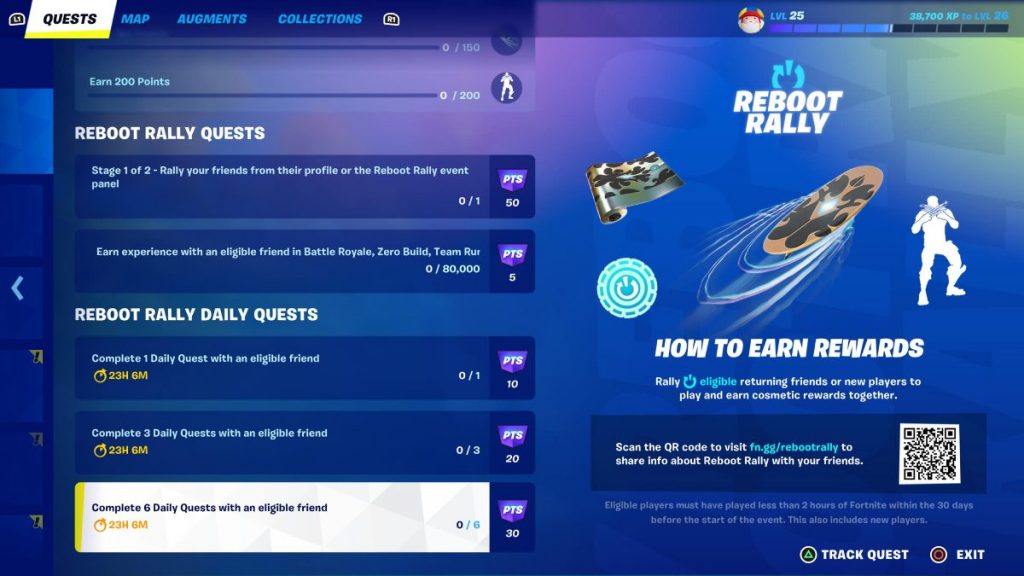 the Fortnite Chapter 4 Season 1 Reboot Rally quests