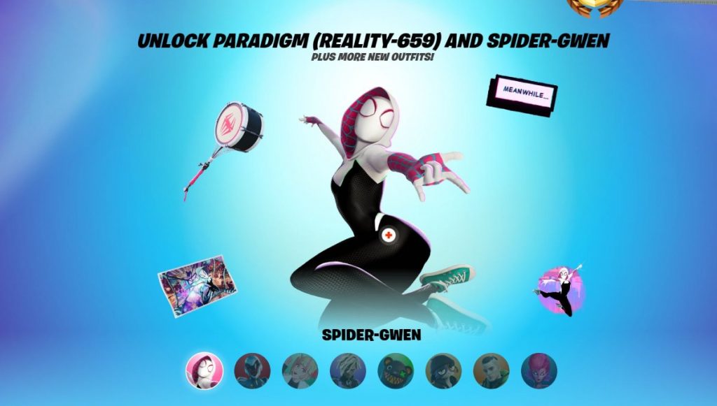 Spider-Gwen Fortnite Battle Pass Chapter 3 Season 4 