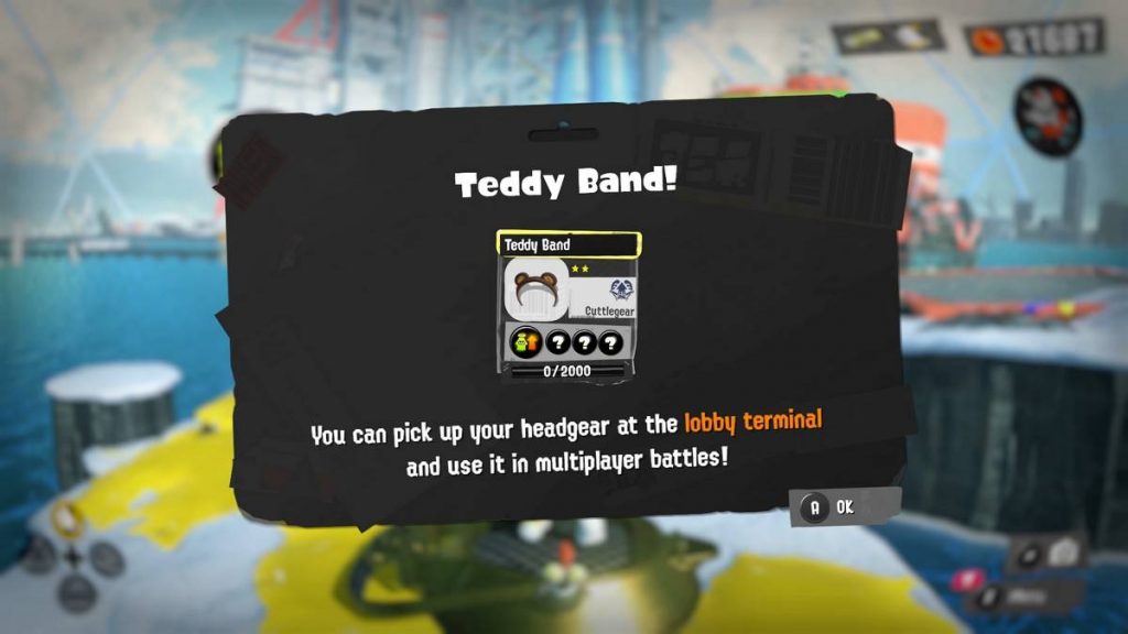 a display showing the Teddy Band in Splatoon 3