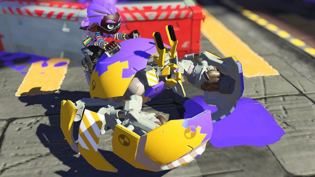 an Inkling riding a Crab Tank in Splatoon 3
