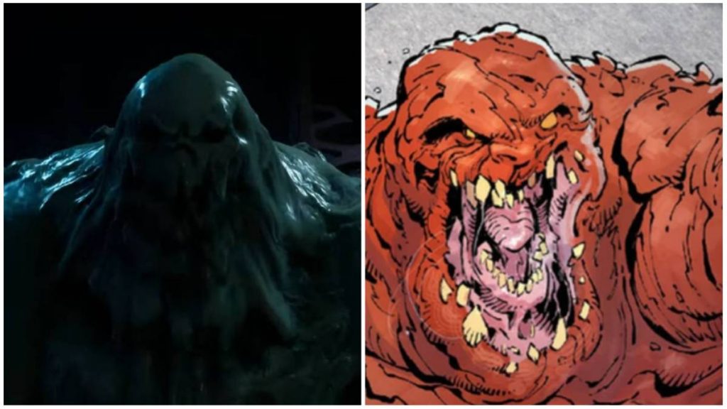 Clayface from Gotham Knights on the left and his comicbook version on the right