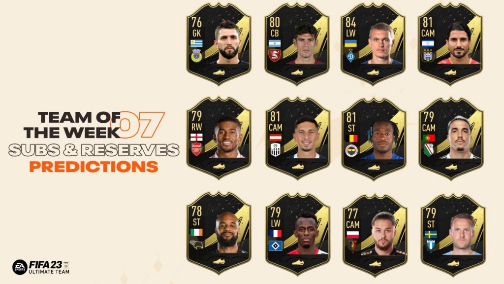 FIFA 23 TOTW 7 Subs and Reserves Predictions