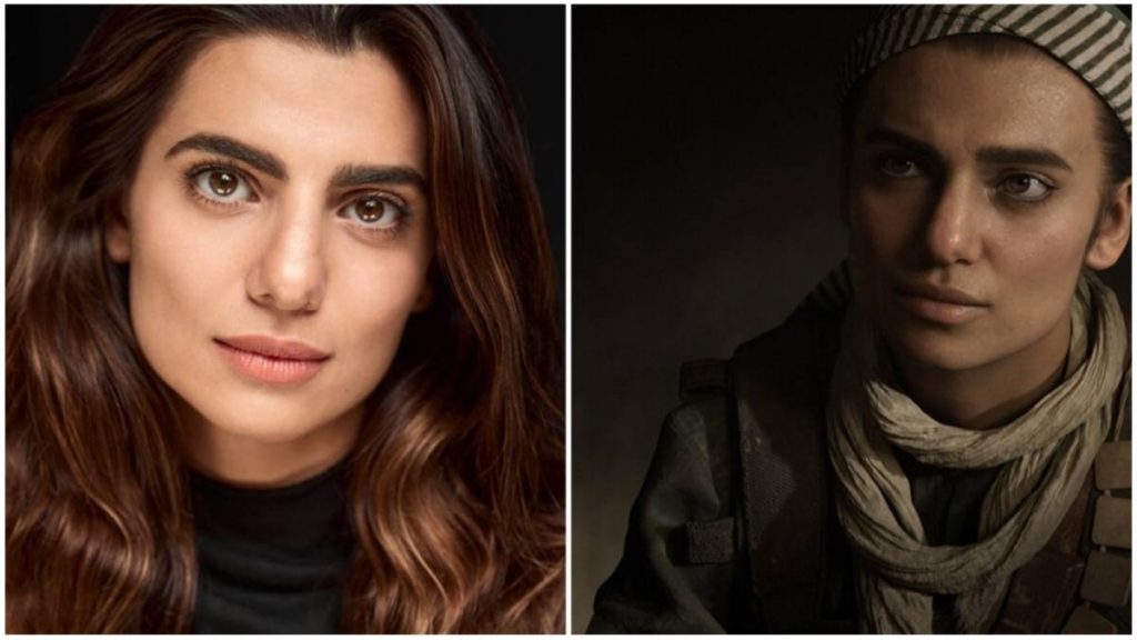 Claudia Doumit on the left and Farah from MW2 on the right