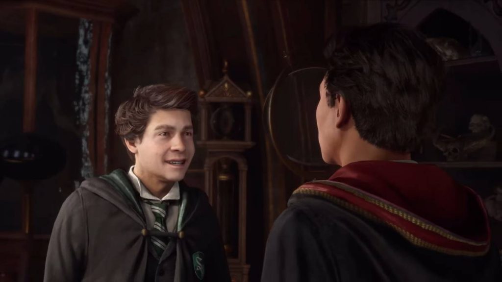Sebastian Sallow and the player talking in Hogwarts Legacy