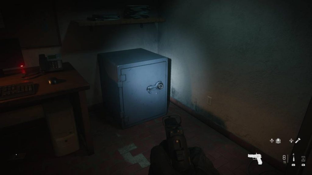 the first safe in the MW2 mission Alone in the coffee shop