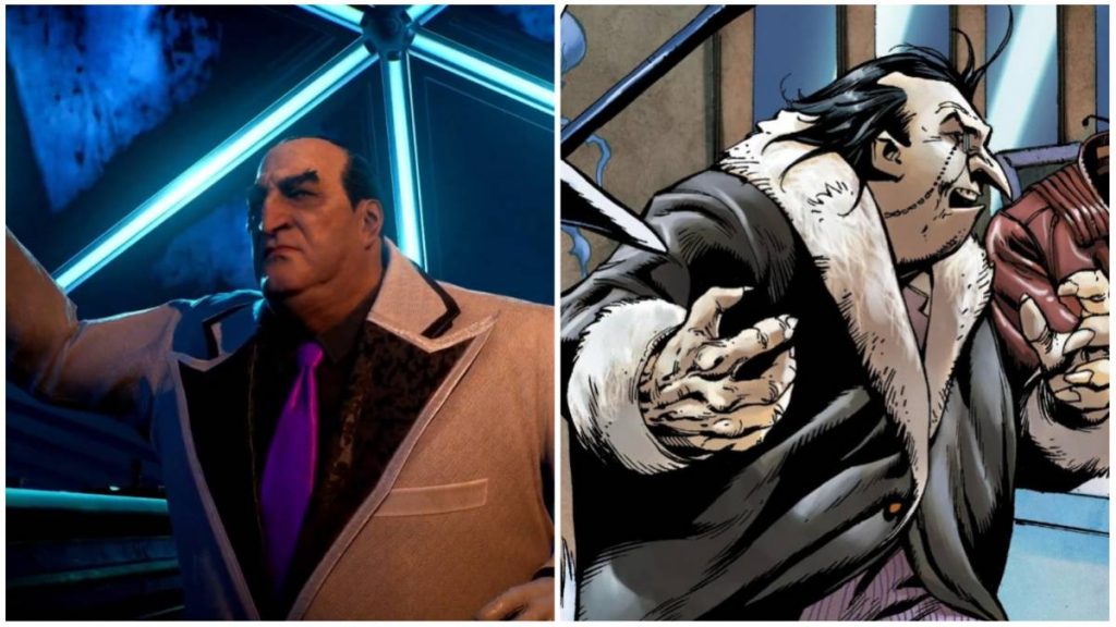 The Penguin on the left and his comicbook version on the right