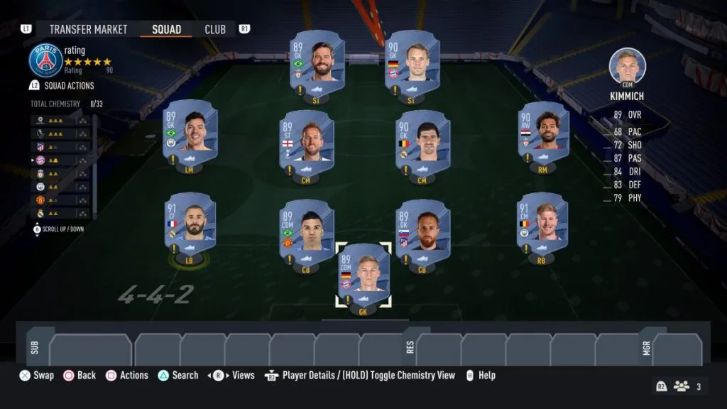 90 Rated Squad Combination