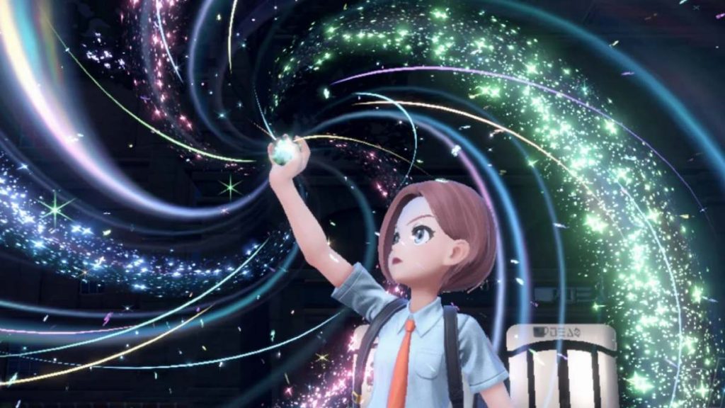 a Pokemon trainer using the Tera Orb in Pokemon Scarlet and Violet