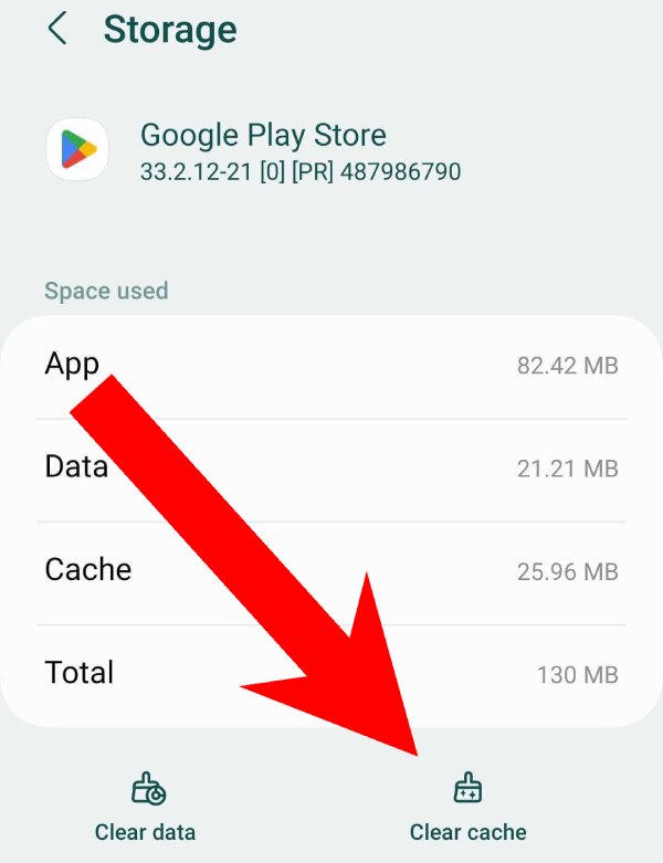Clear Cache Google Play Store