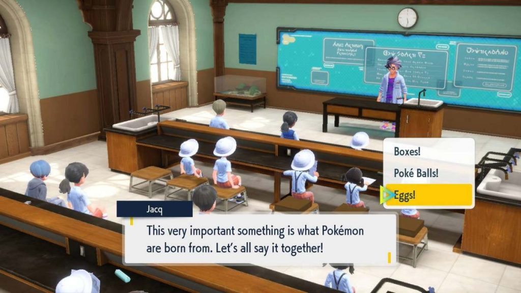 a classroom in Pokemon Scarlet & Violet