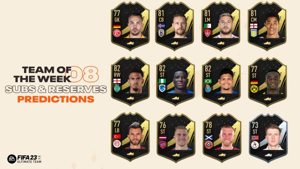 FIFA 23 TOTW 8 Subs and Reserves Prediction