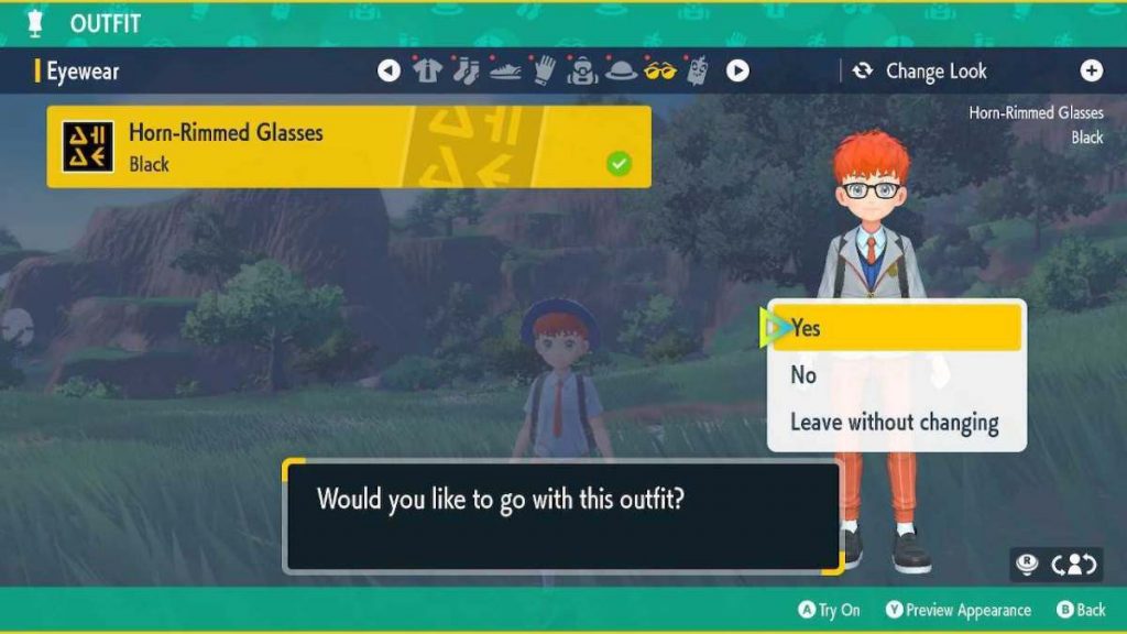 Selecting an outfit in Pokemon Scarlet & Violet