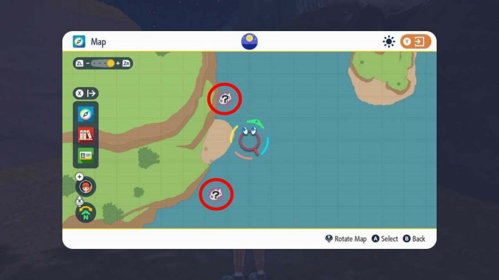 the map in Pokemon Scarlet and Violet showing where to find Mass Outbreaks