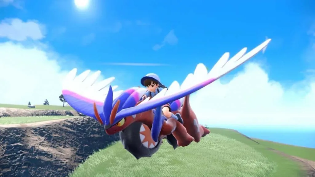 the player flying on Koradion in Pokemon Scarlet & Violet