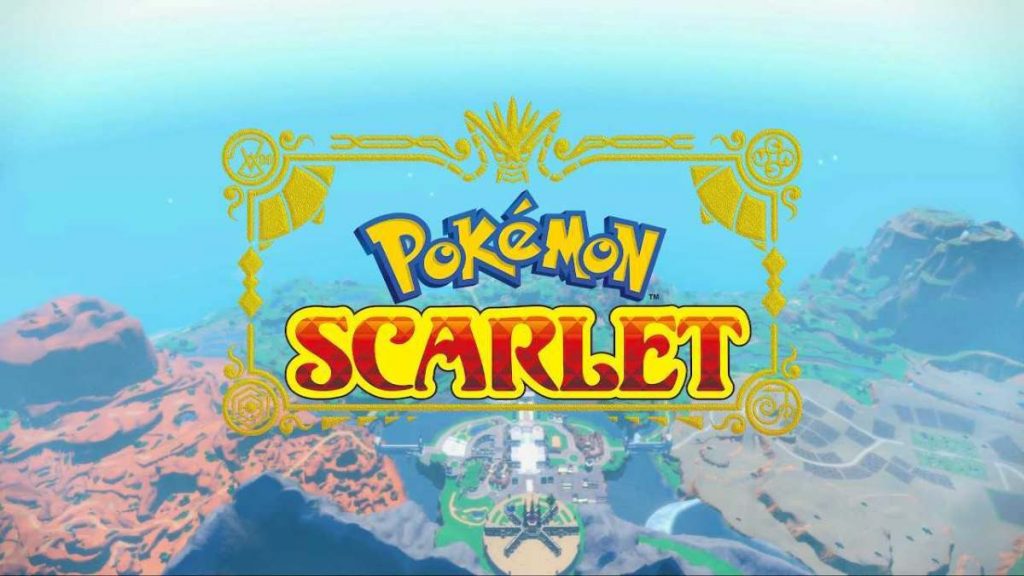 the Pokemon Scarlet opening title screen