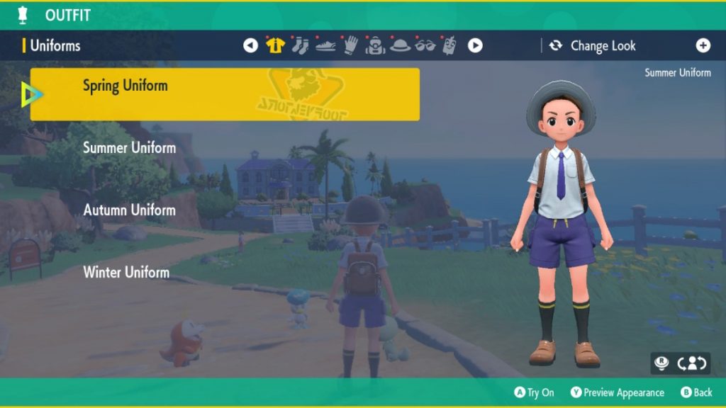 Outfit Menu Pokemon Scarlet and Violet