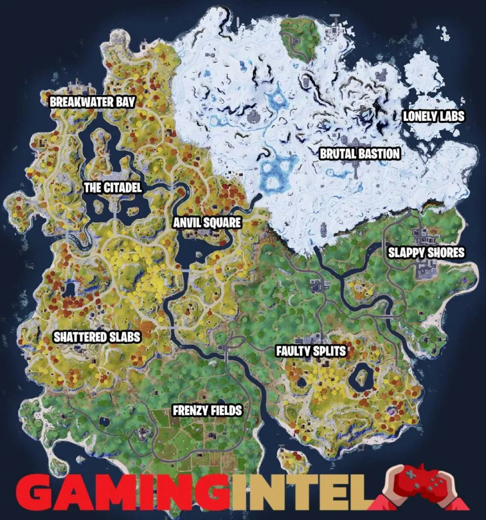 All Named Locations Fortnite Chapter 4 Season 1 Map