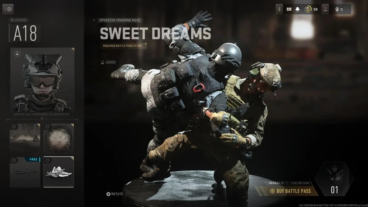 the Sweet Dreams Finishing Move in MW2 & Warzone 2 in the Battle Pass