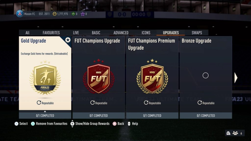 FIFA 23 Gold Upgrade SBC