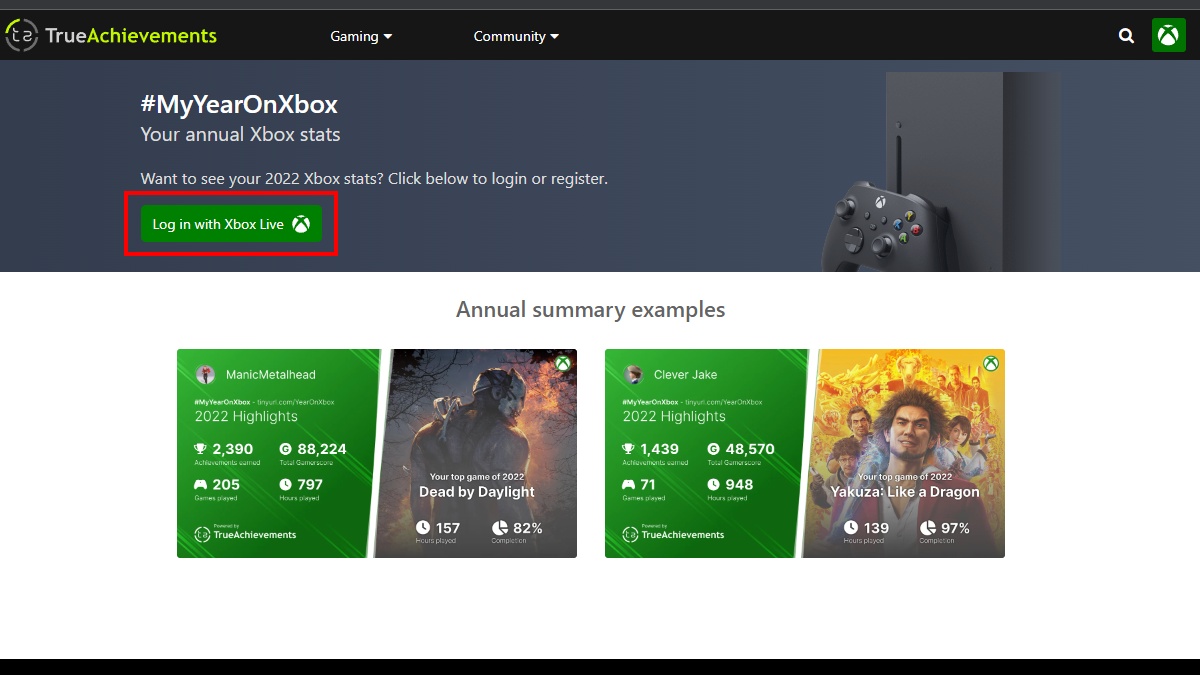 Log In With Xbox Live My Year in Review 2022 TrueAchievements