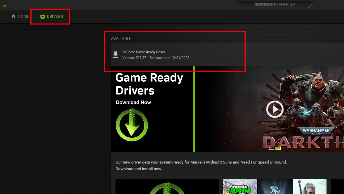 Nvidia GeForce GameReady Drivers