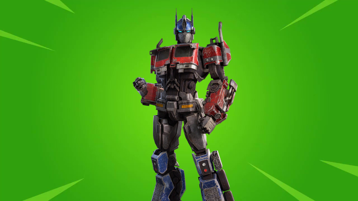 Optimus Prime in Fortnite Green Background
