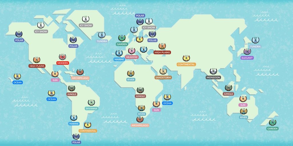 Pokemon GO Vivillon Patterns Map