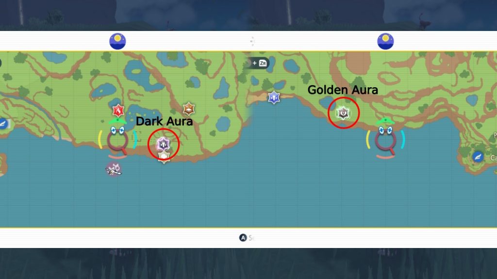 Pokemon Scarlet and Violet Raid Map Icons
