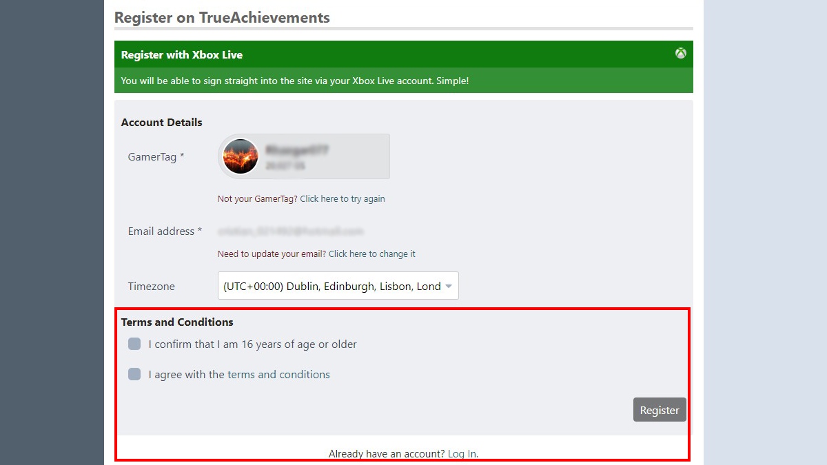 Register TrueAchievements Xbox Wrap Up