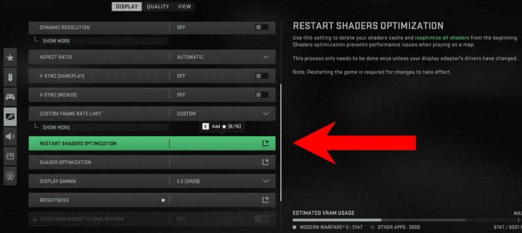Restart Shader Optimization Warzone 2