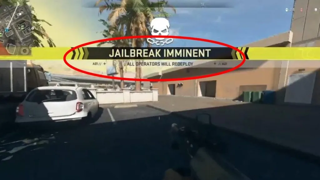 a warning showing Jailbreak Imminent in Warzone 2
