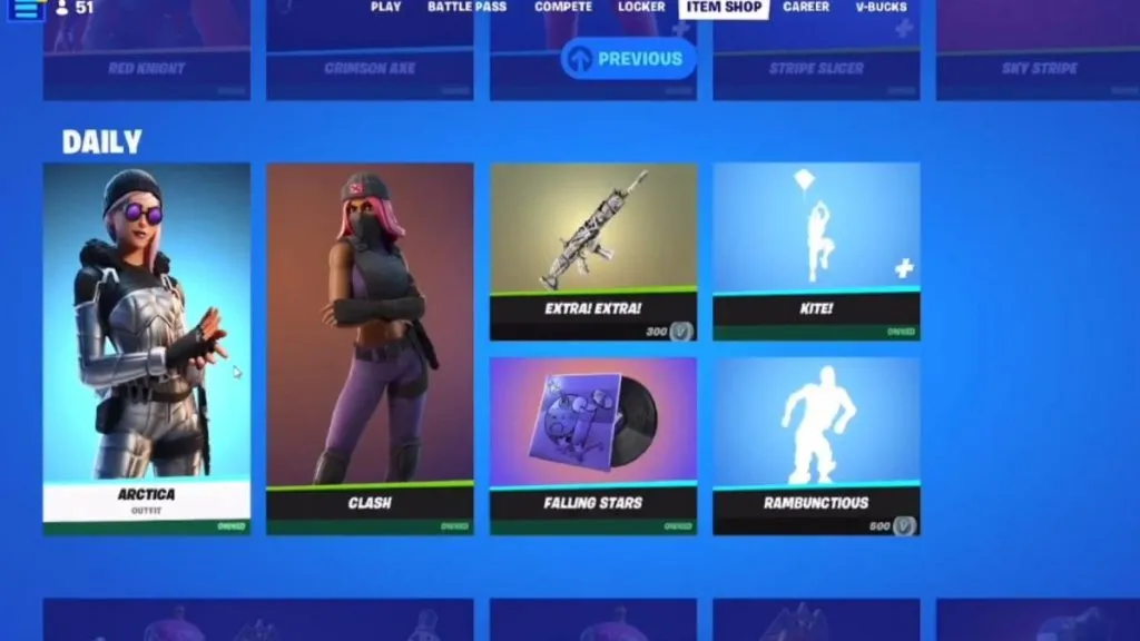 the Daily Shop featuring the Rambunctious Emote